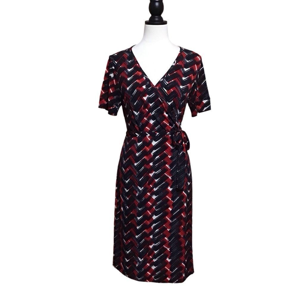 Diane Von Furstenberg Geometric Silk Wrap Dress 6